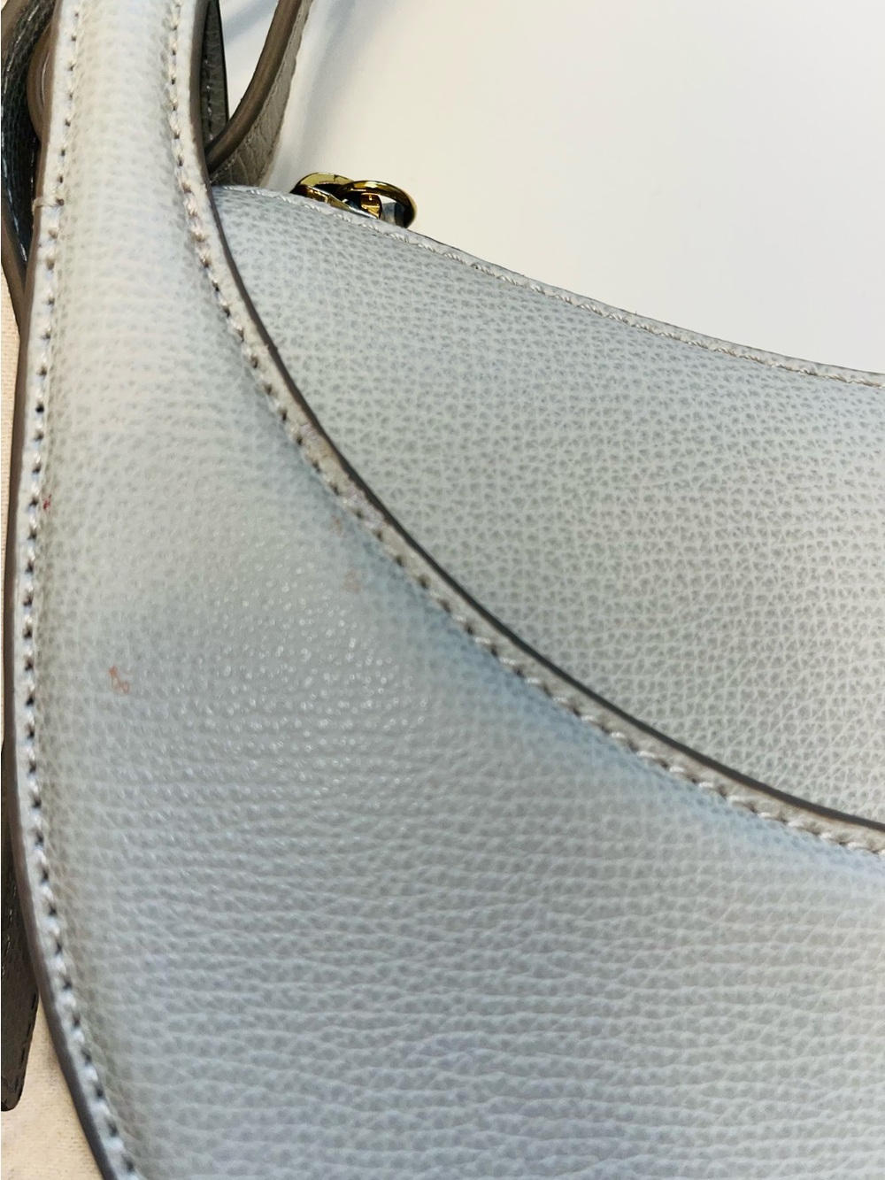 Authentic Polène Numéro Dix Bag - Textured Chalk Leather Crescent Crossbody Bag - Picture 14 of 14